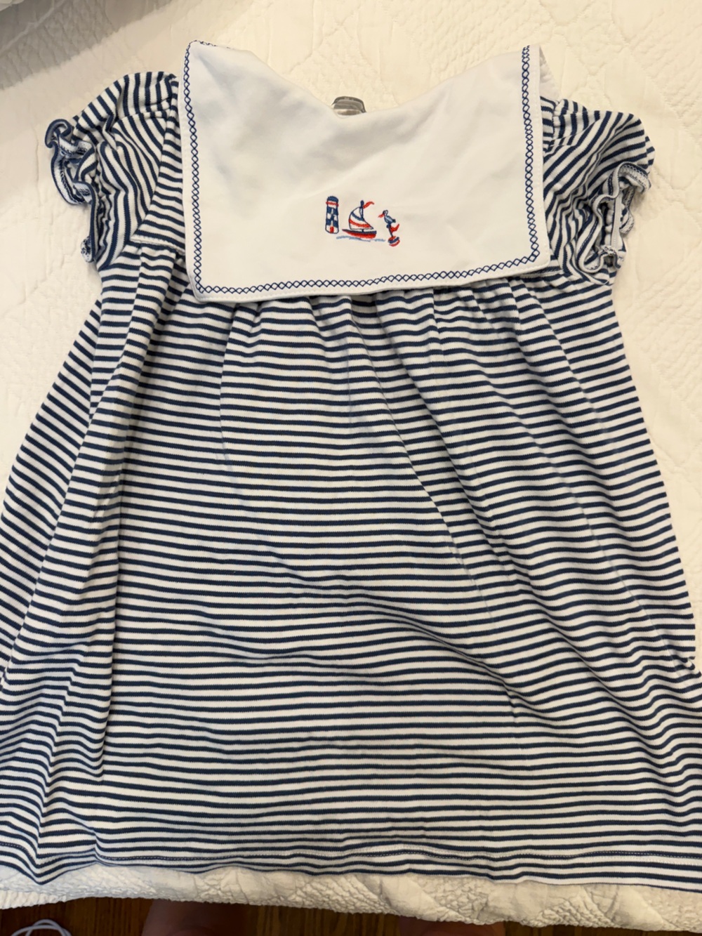 Navy and White Striped Sailor-Style Dress

Kissy kissy size 2